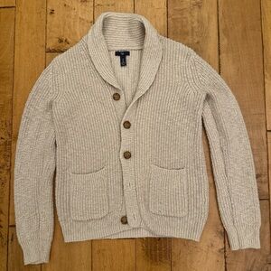 GAP Men's Beige Shawl Collar Cardigan